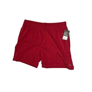 NWT AL1VE Mens Quick Dry Athletic Shorts Red Valerion Heather XL